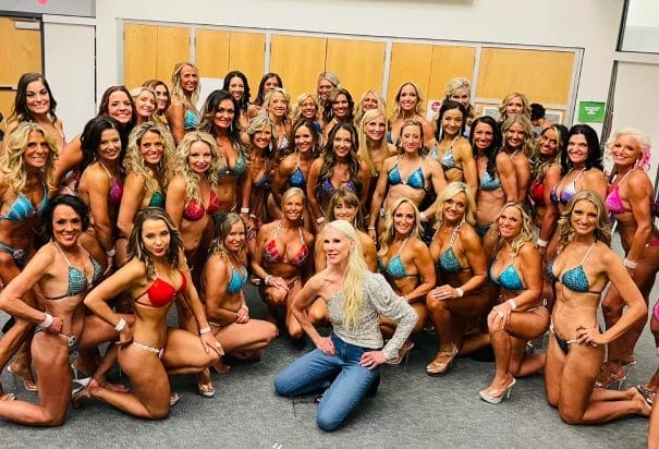 Group photo of women from a bikini competition